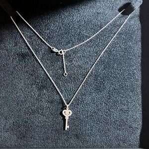 Elegant Silver Key Pendant Necklace